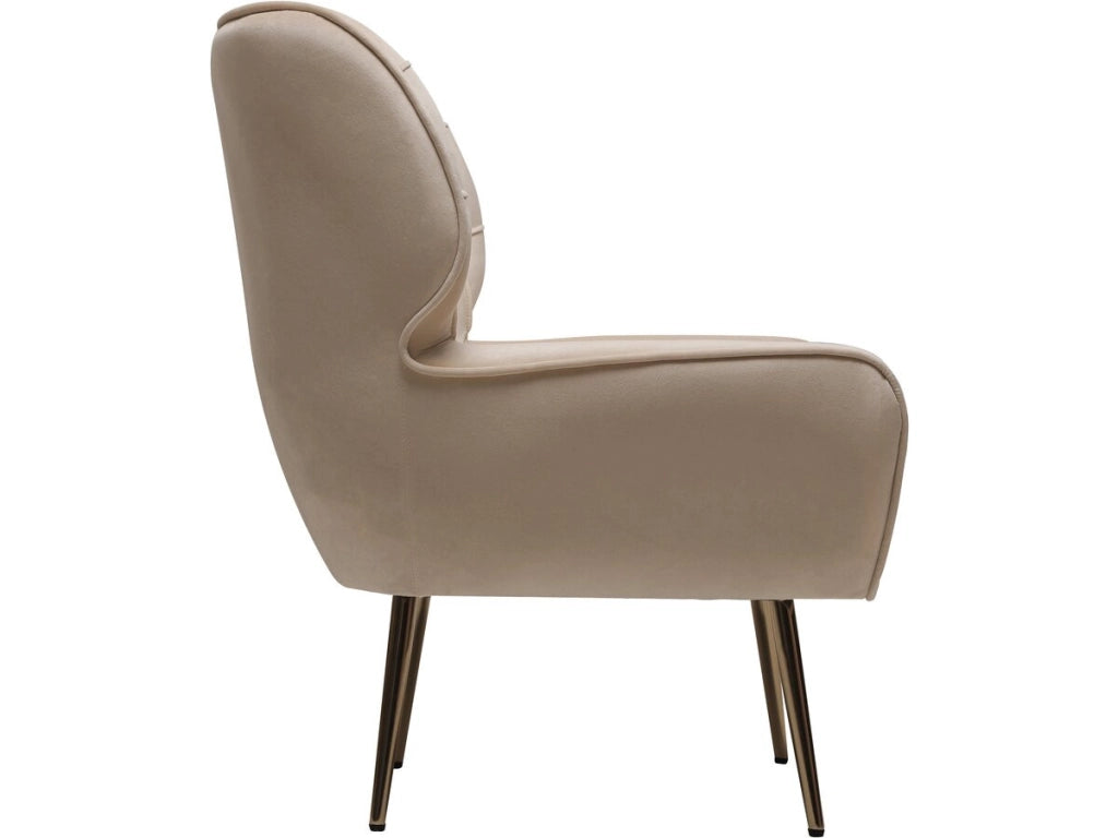 Poltrona "Austin" in velluto - 79 x 71 x 79,5 cm - Beige