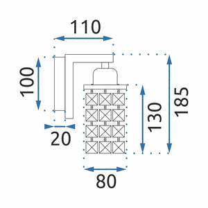Lampada Da Parete In Metallo Cristallo APP543-1W Cromo