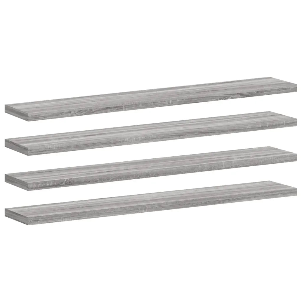 Mensole Parete 4pz Grigio Sonoma 60x10x1,5cm Legno Multistrato 838227