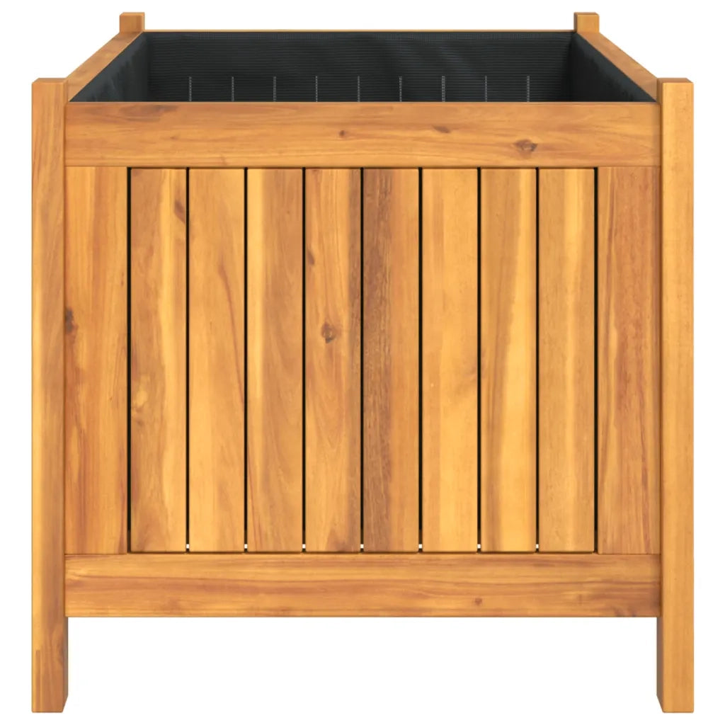 Fioriera Giardino con Rivestimento 80x42x40 cm Massello Acacia 366435