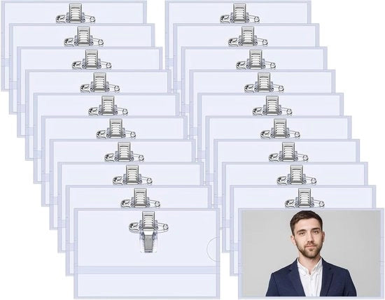 Etichette per Abbigliamento - Contenitori per Carta di Identità - 20 pezzi - Translucido - 90 x 56 mm