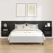 Testata con Comodino 3 pcs Rovere Nero Legno multistrato 3416128