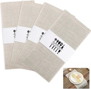 4 serviette in lino, serviette in lino morbida, serviette in stile vintage, serviette in lino quadrata naturali, serviette per la pelle per cena, matrimoni e feste (40 x 40 cm)