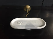 Porta Sapone Appoggio Retro Doppio Ceramic.Bianca Puntinata - Capannoli