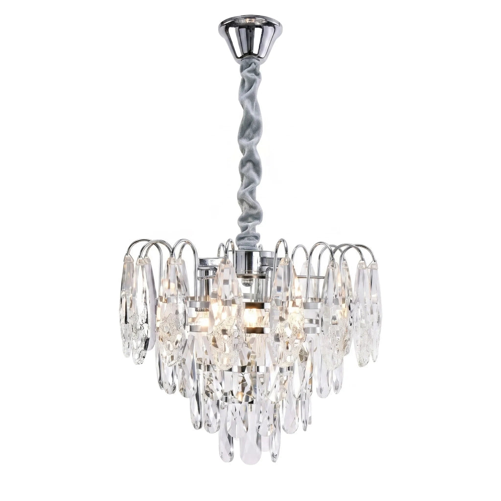 Lampada A Sospensione In Cristallo Swe077-cp 30cm Chrome