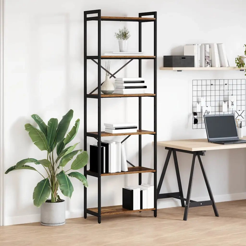 vidaXL Libreria Legno vecchio 60 x 30 x 188 cm Legno multistrato
