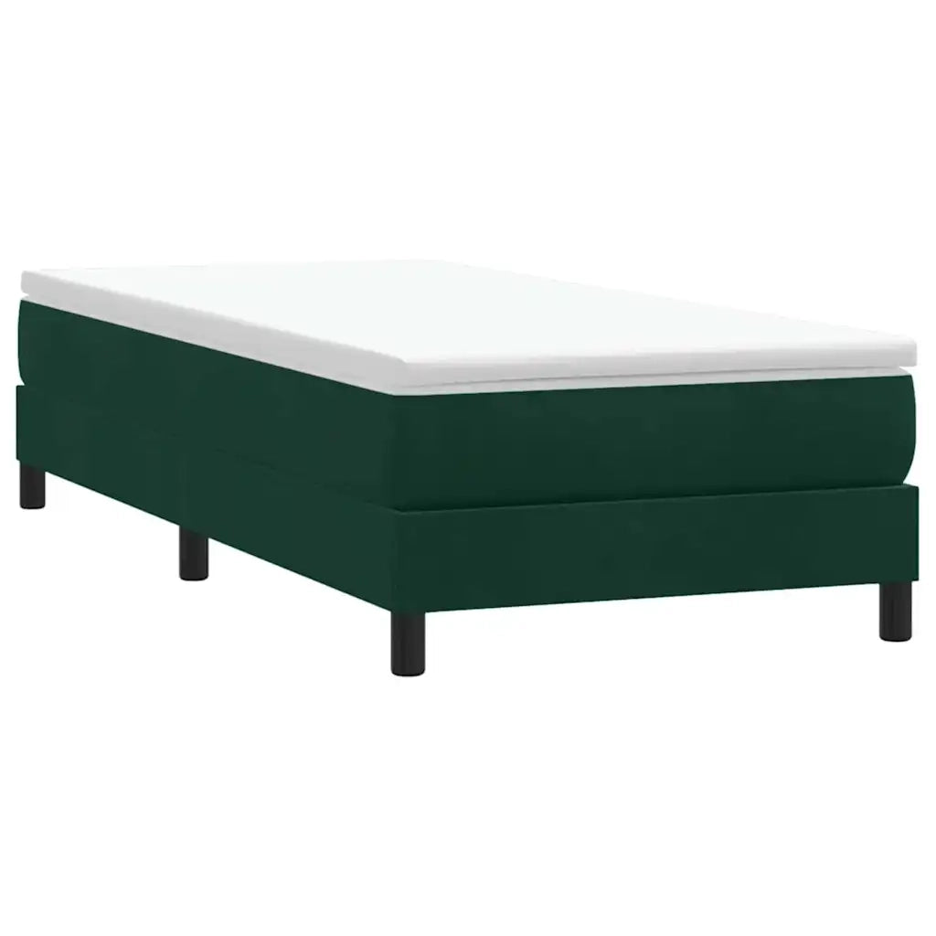 Letto a Molle senza Materasso Verde Scuro 200x220 cm Velluto 3315894