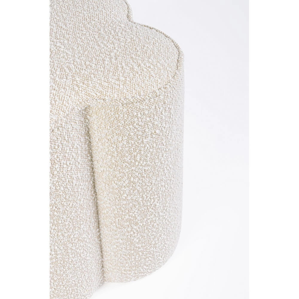 Pouf Sagomato in Tessuto Bouclé Effetto Naturale - WALKER