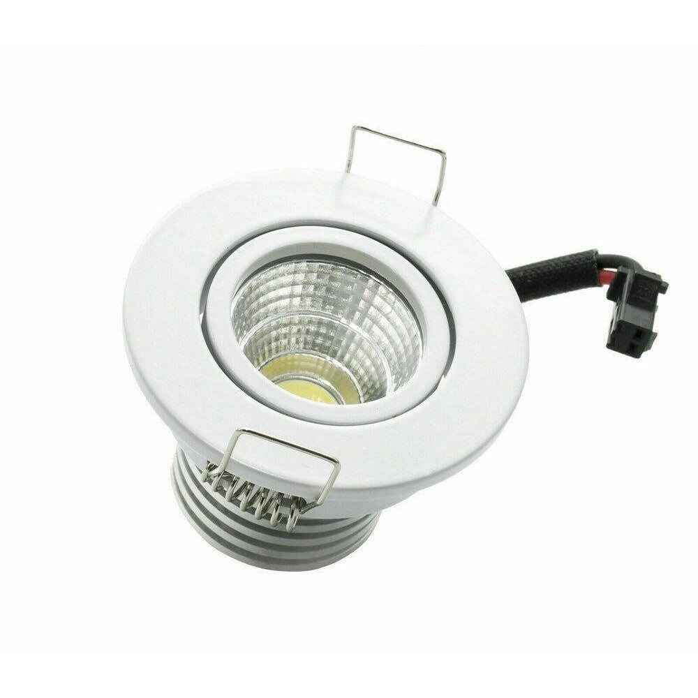 Trade Shop - Faretto 1 Led Cob Incasso 3 Watt 270lm Orientabile Luce Calda Fredda Naturale -