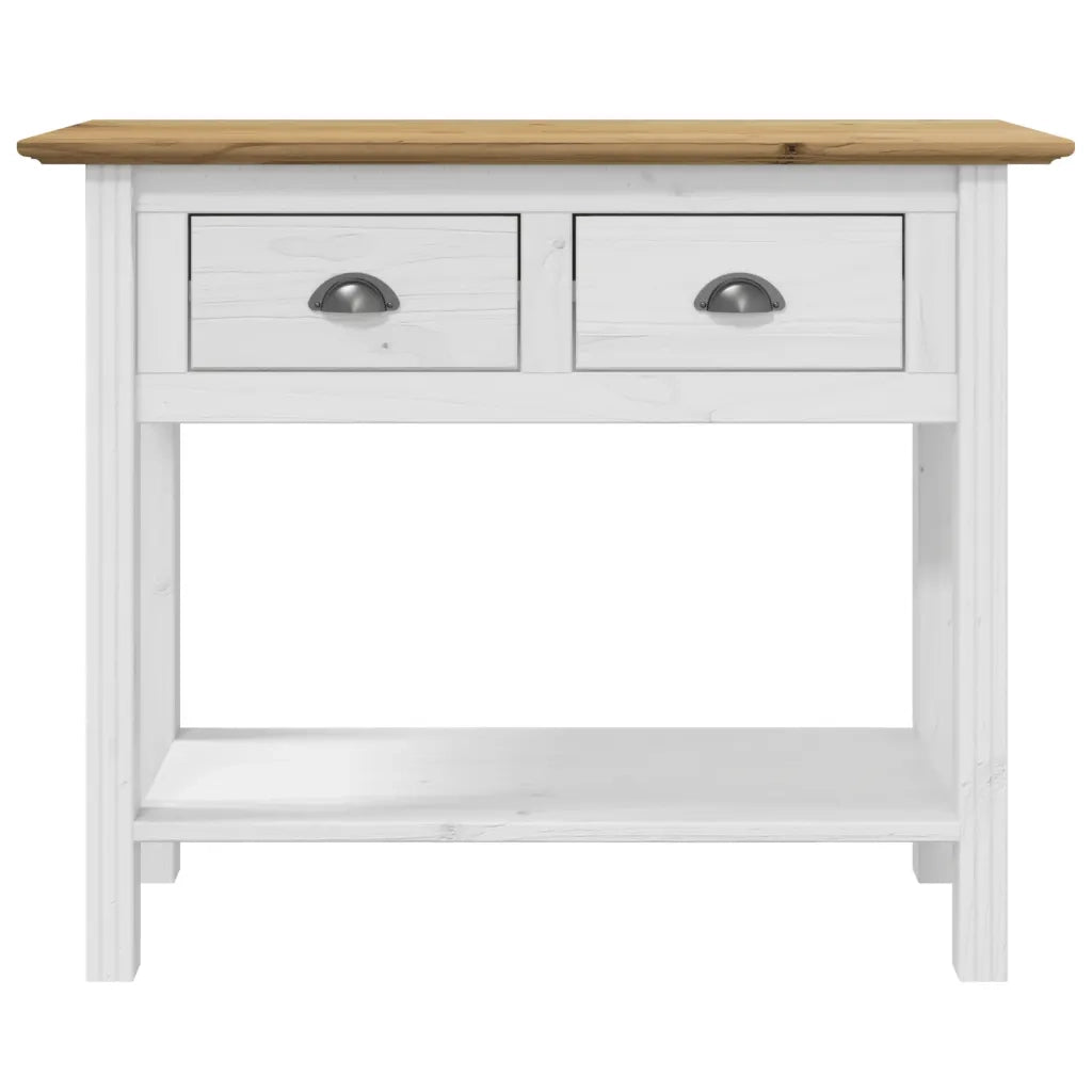 Tavolo Consolle | Tavolo d'Ingresso BODO 91x35x74 cm Legno Massello Pino Marrone