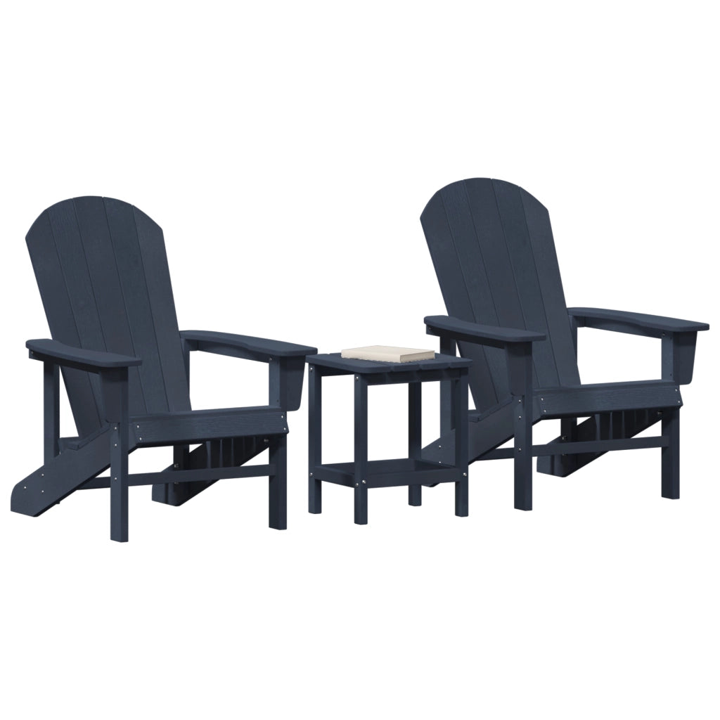 Set da Giardino a 3 Pezzi  Blu Navy HDPE