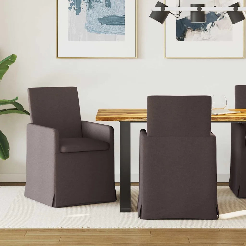 Sedie da pranzo 2 pcs Marrone scuro 57 x 67 x 95 cm Tessuto