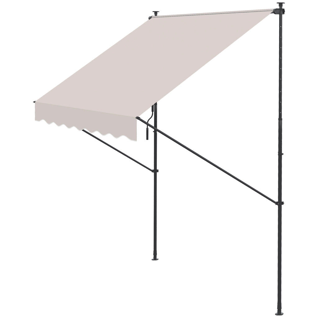 Toldo Manuale Retrattile per Balcone e Terrazza ¨C zephmum ¨C Crema 200x175x210-310 cm