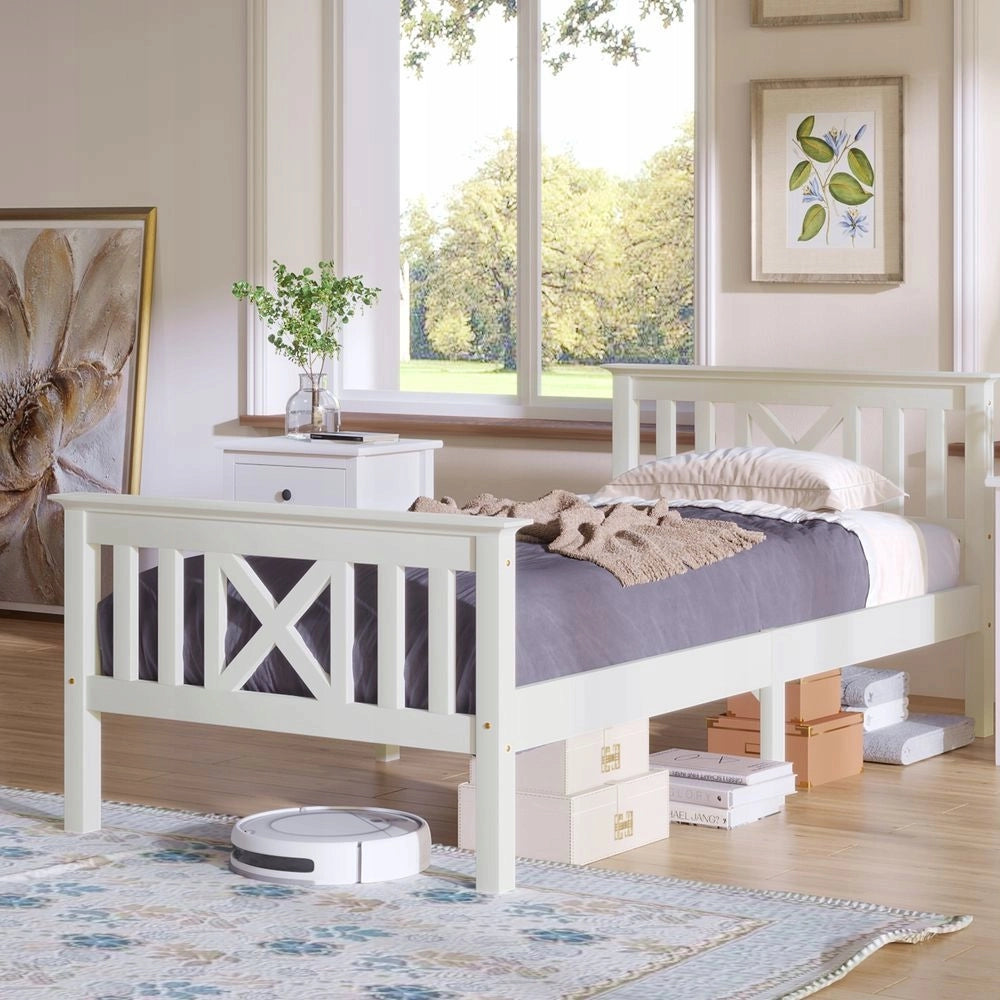 Letto singolo per bambini - Xylo - 90x200 cm legno bianco