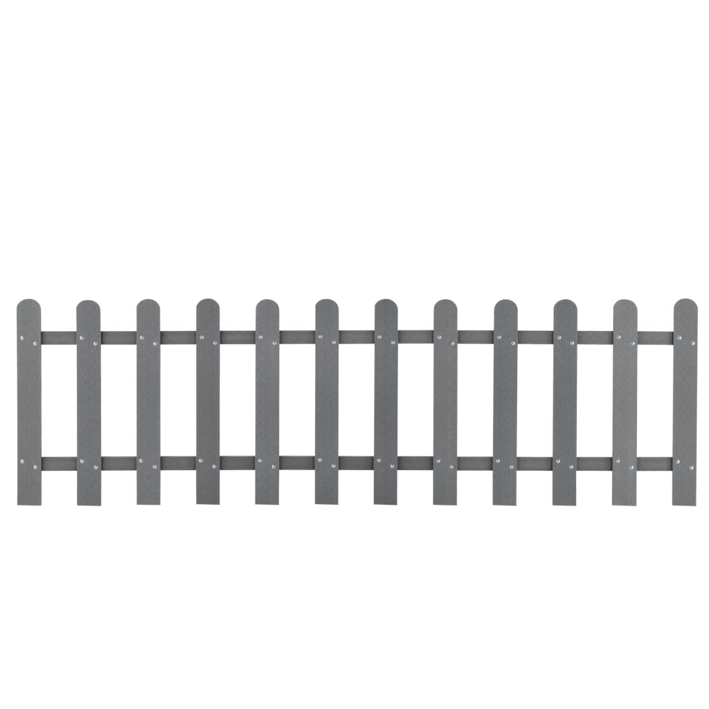 Steccato per Giardino Recinzione a 12 Doghe in WPC 200 x 60 cm - Grigio NEU.HOLZ
