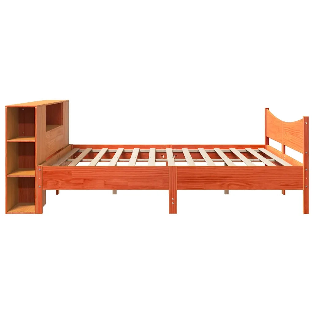Giroletto senza Materasso Marrone Cera 200x200 cm Legno di Pino 3323289