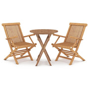 Set da Pranzo per Giardino 3 pz | Set Salotto da Giardino in Legno Massello di Teak