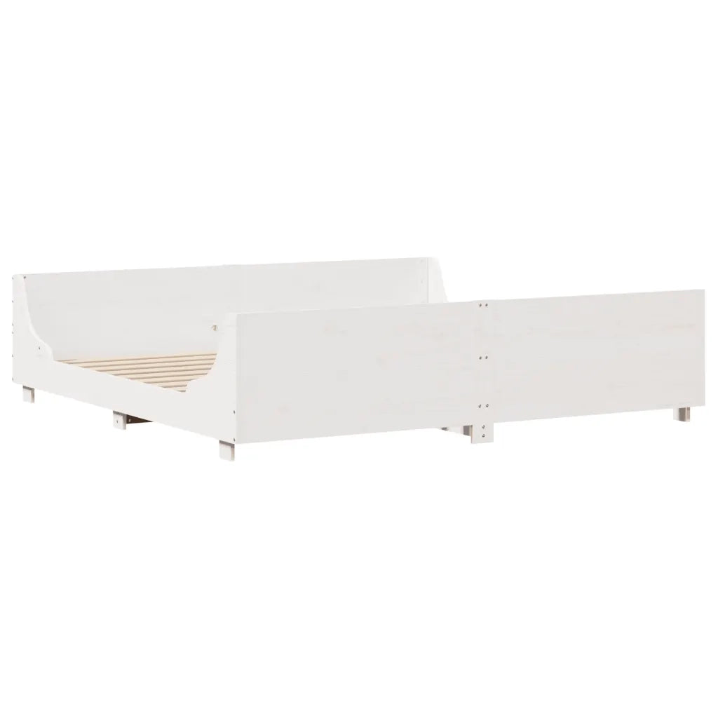 Letto senza Materasso Bianco 180x200 cm Legno Massello di Pino 3302274