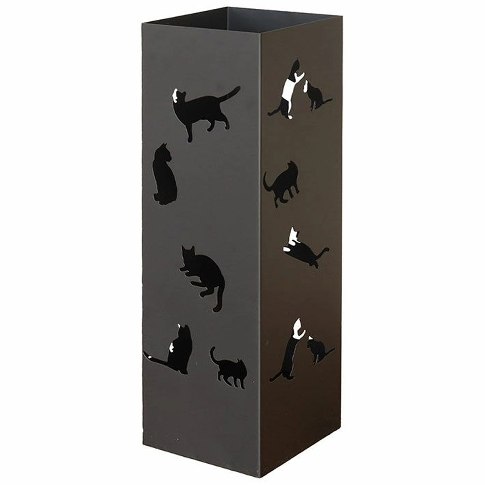 Portaombrelli per Ingresso Design Gatti Porta Ombrelli 15,5x15,5x49 cm in Ferro Nero