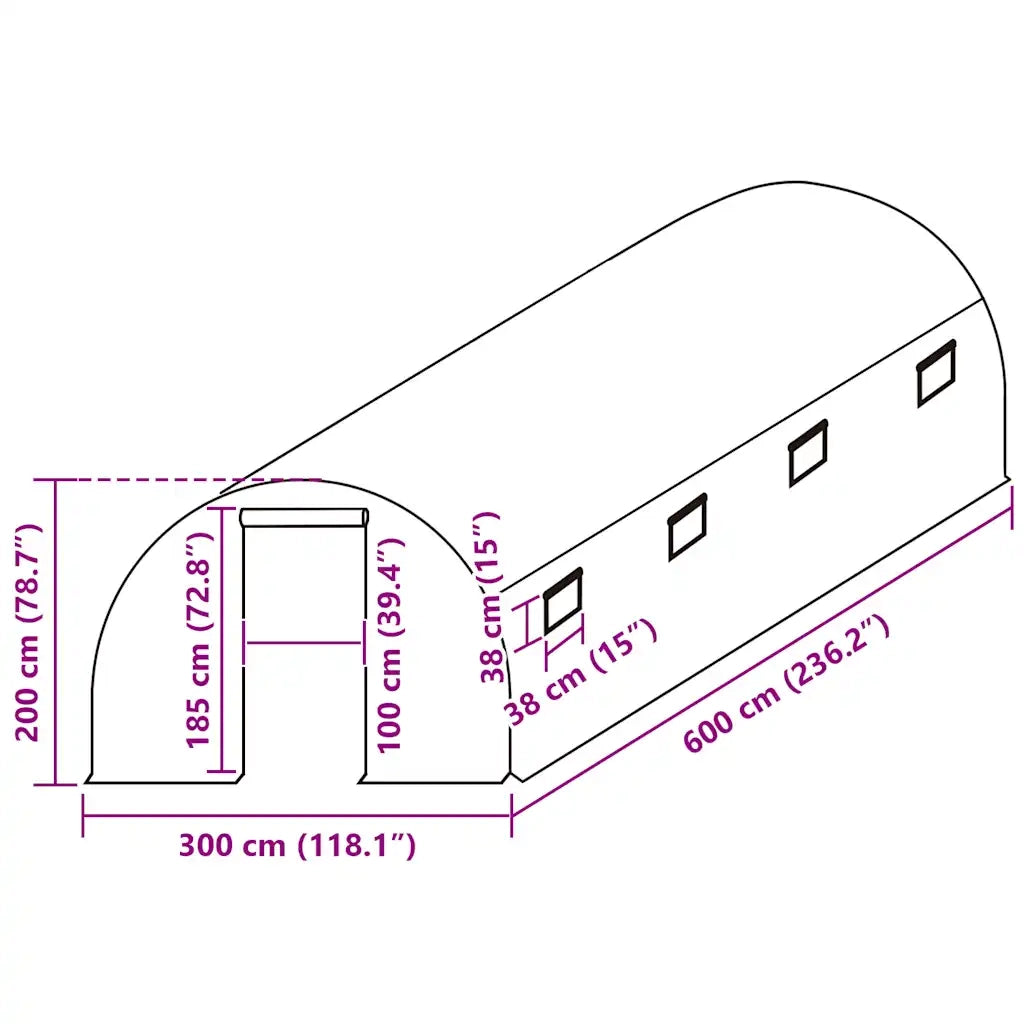 Telo di Ricambio per Serra (18 m²) 3x6x2 m Trasparente 316437