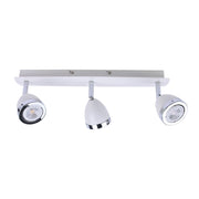 Plafoniera Italux Calasa LED 3 luci GU10 bianca cromo