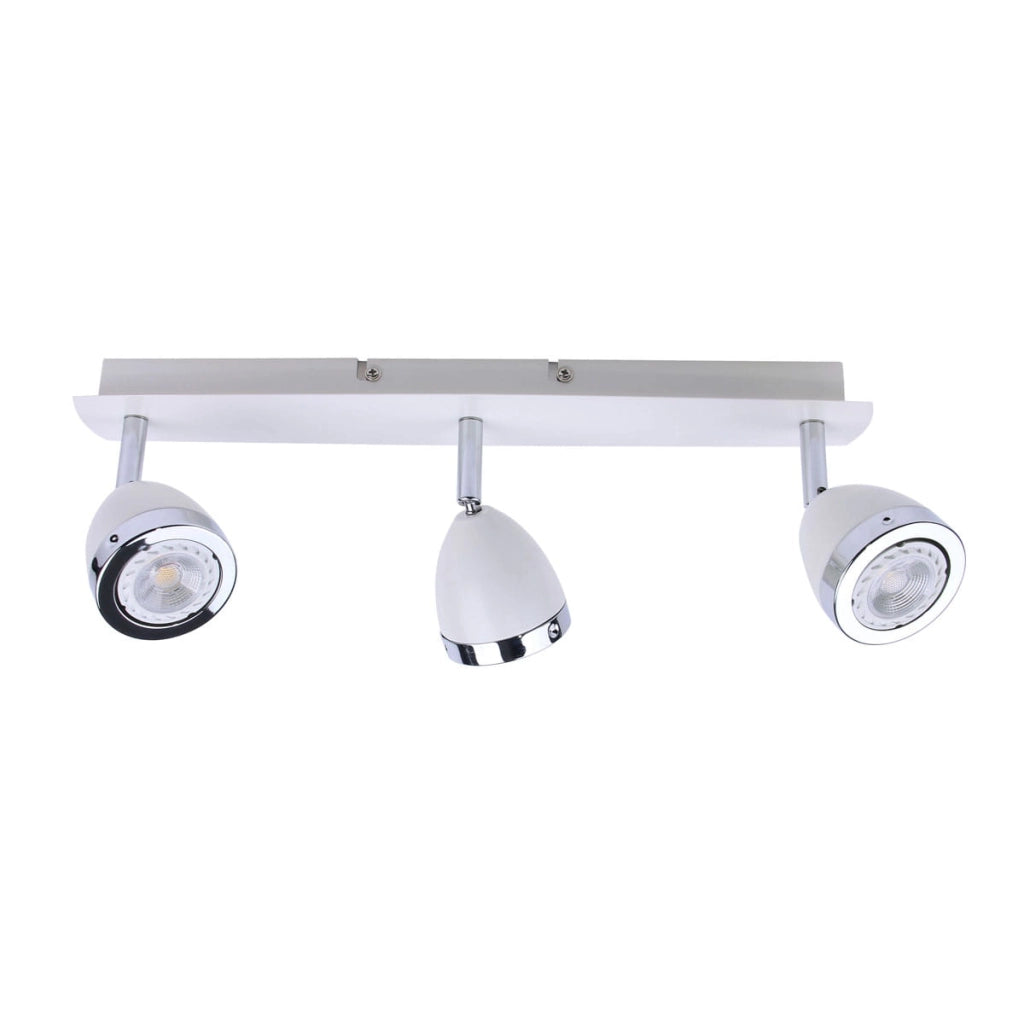 Plafoniera Italux Calasa LED 3 luci GU10 bianca cromo