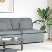 Modulo Centrale Divano Modulare con Cuscini Grigio Chiaro 100cm