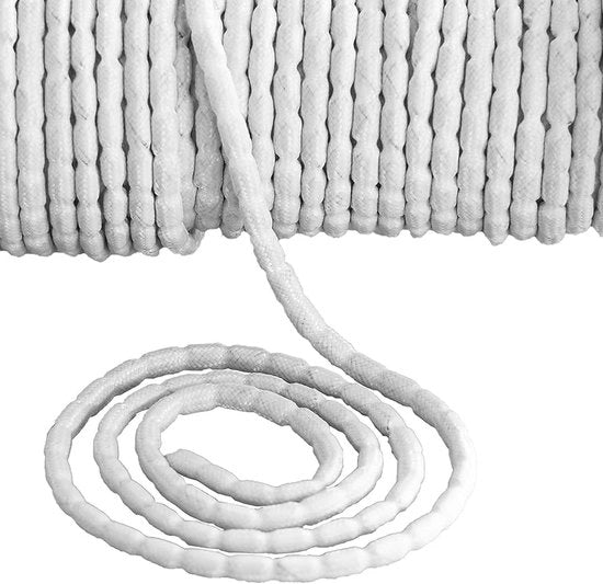 Franze Bordo a Gomitolo 16 cm - Banda a Gomitolo in Poliestere - Trasformazione DIY - Sartoio Manuale - Bianco