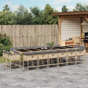 Set Pranzo da Giardino 17 pz con Cuscini Beige Misto Polyrattan 3211428