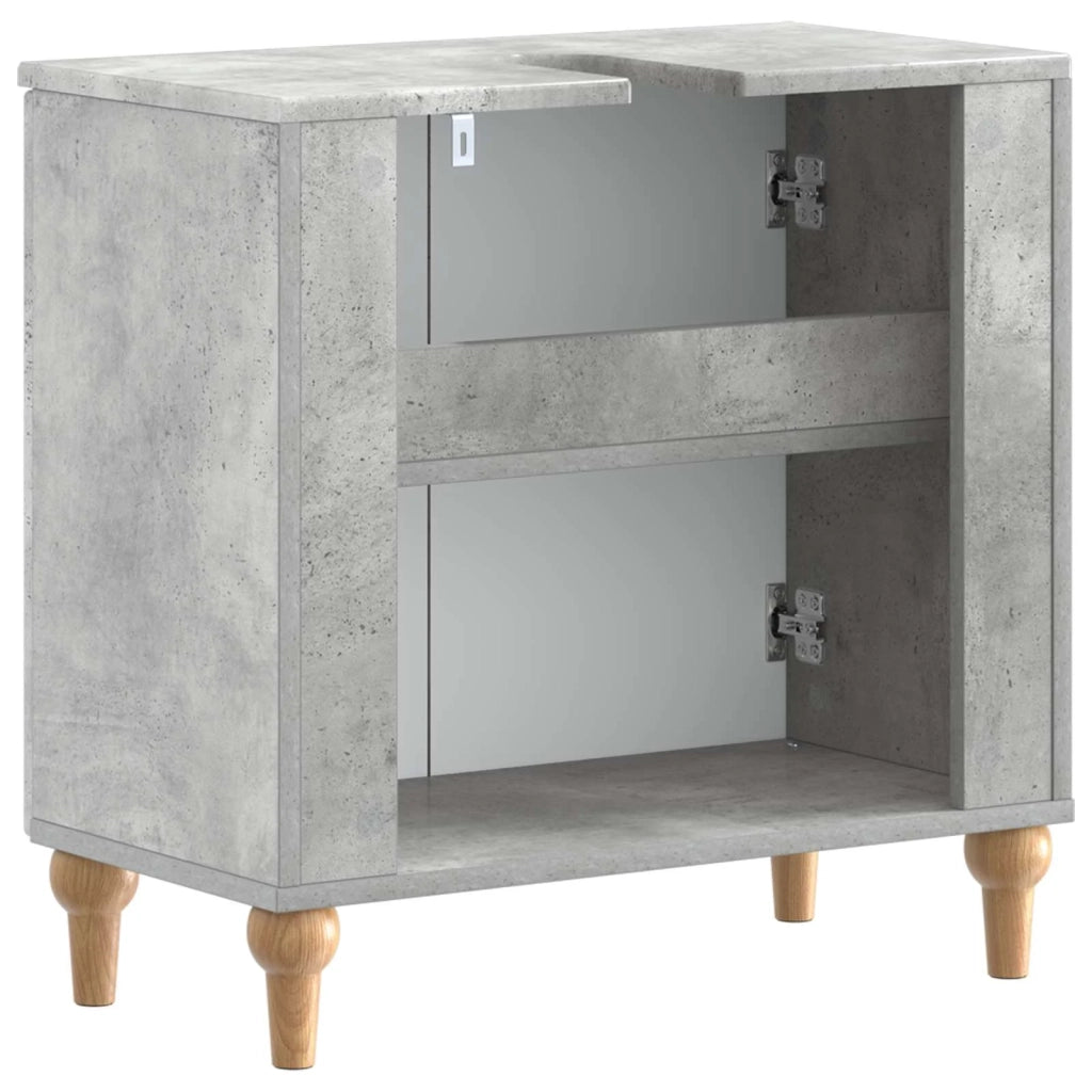 Armadio per Lavabo da Bagno ALKMAAR Grigio Cemento 896128