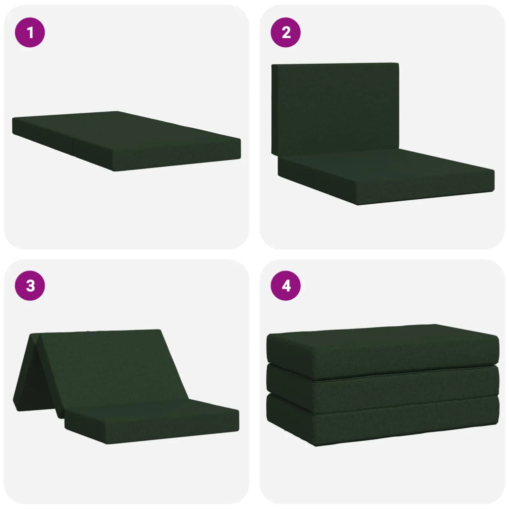 Divano Letto Pieghevole 100 x 67 x 45 cm Verde Scuro 900199