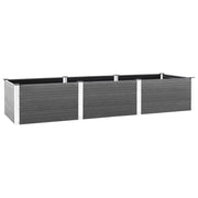 Fioriera rialzata per piante fiori patio giardino 300 x 100 x 54 cm WPC grigio 02_0039427