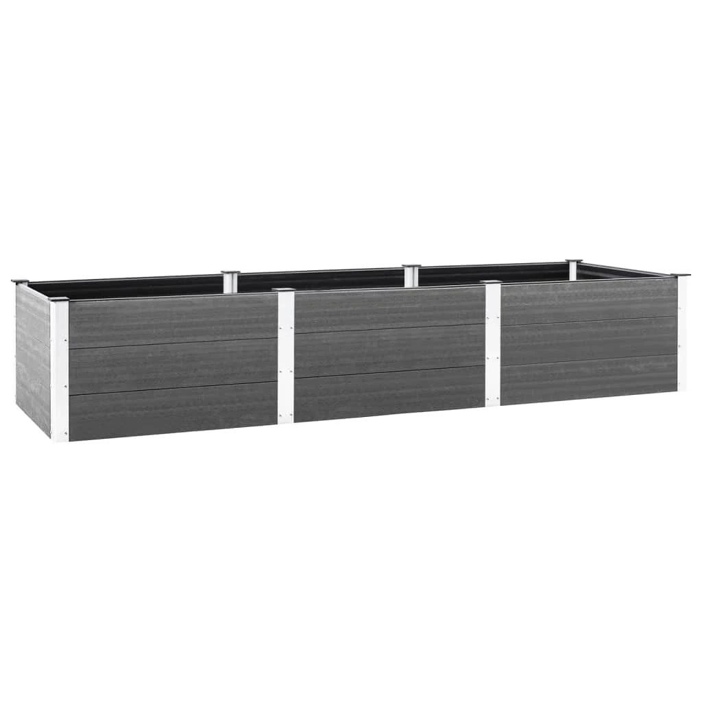 Fioriera rialzata per piante fiori patio giardino 300 x 100 x 54 cm WPC grigio 02_0039427
