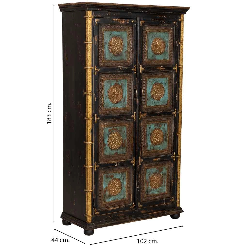 Armadio in legno artigianale, 102x44x183h cm, nero