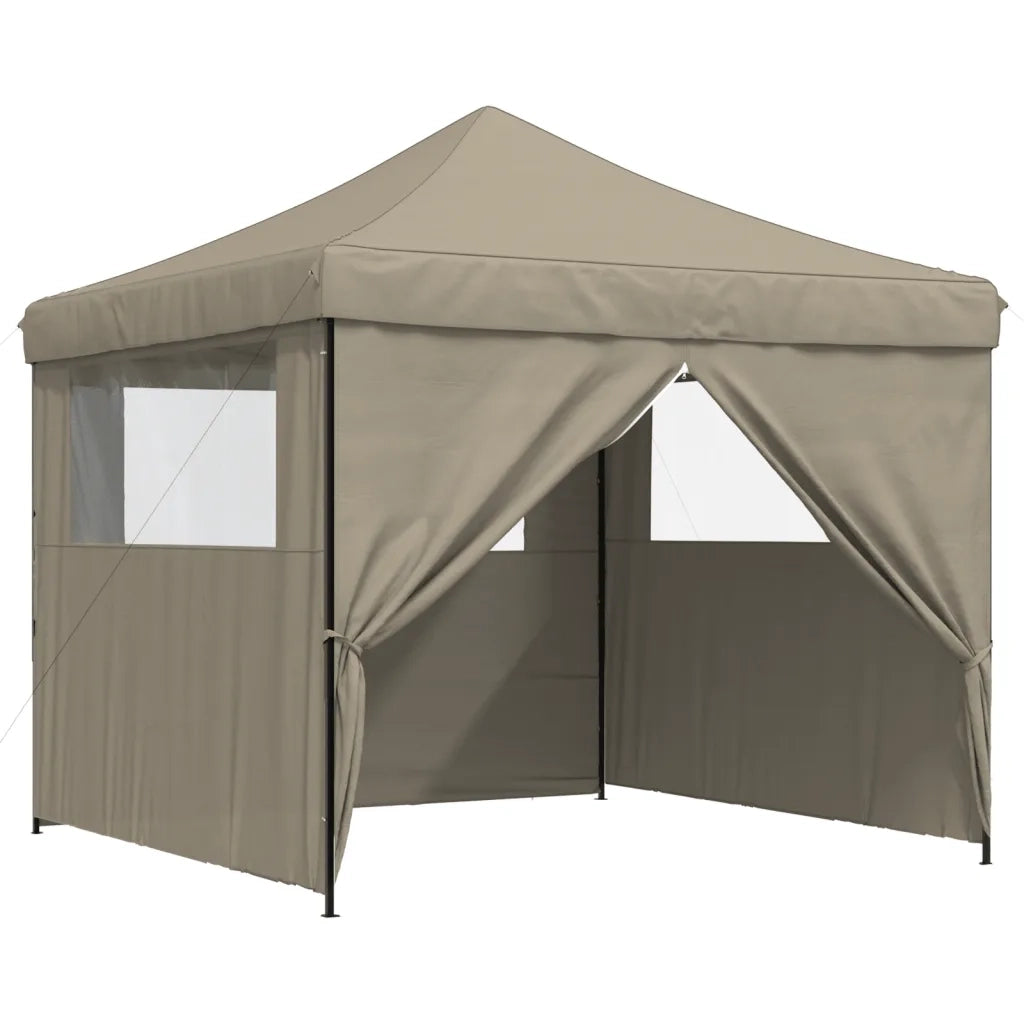 Tendone per Feste Pieghevole Pop-Up con 4 Pareti Tortora 4004930