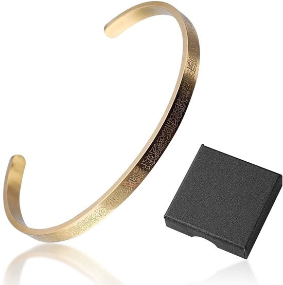 Bracciale in Stile Arabo in Oro - Cassetta di Accessori Nero - Acciaio Inossidabile - Sostenibile - Compatta - Adatta al Giorno by Giorno - Accessorio