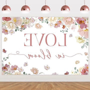 Banner per Parete 7 x 5 ft per Festa di Matrimonio - Tema Fiori - Decorazione di Festa per Matrimonio - Amore in Fiore
