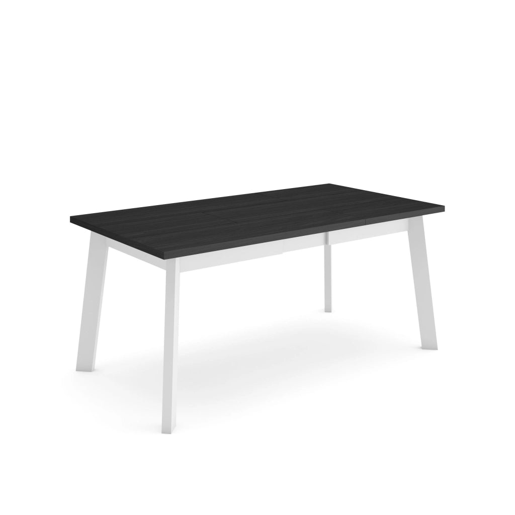 Tavolo da Pranzo, 168x90x74cm, Per 8 persone, Gambe in legno, Nero RF2898