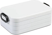 Carrello da picnic midi, 900 ml, contenitore per pane con separatore, ideale per la preparazione delle pasti, lavabile in lavastoviglie, ABS, bianco