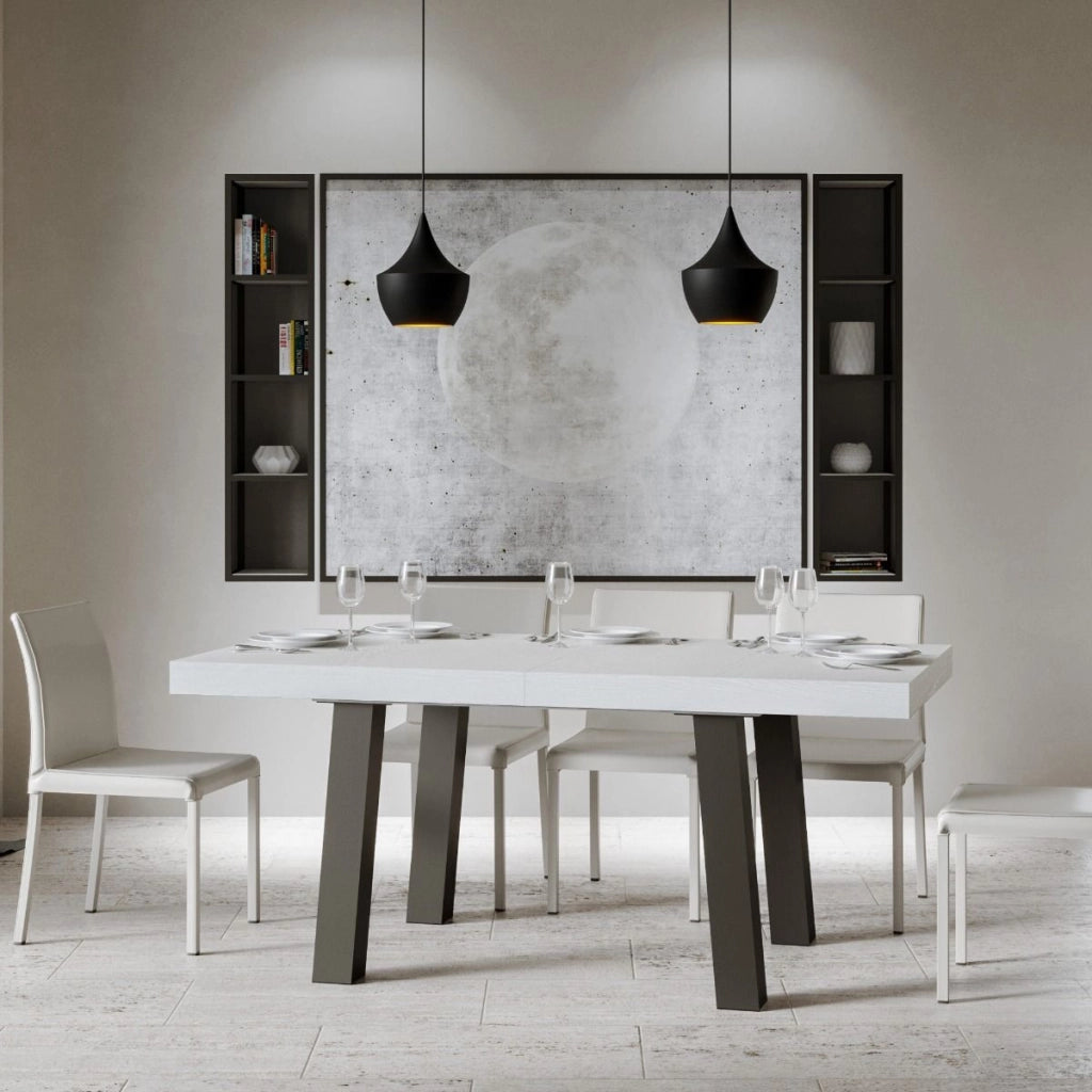 Tavolo Allungabile 180-284x90x77 cm Bridge Bianco Frassino