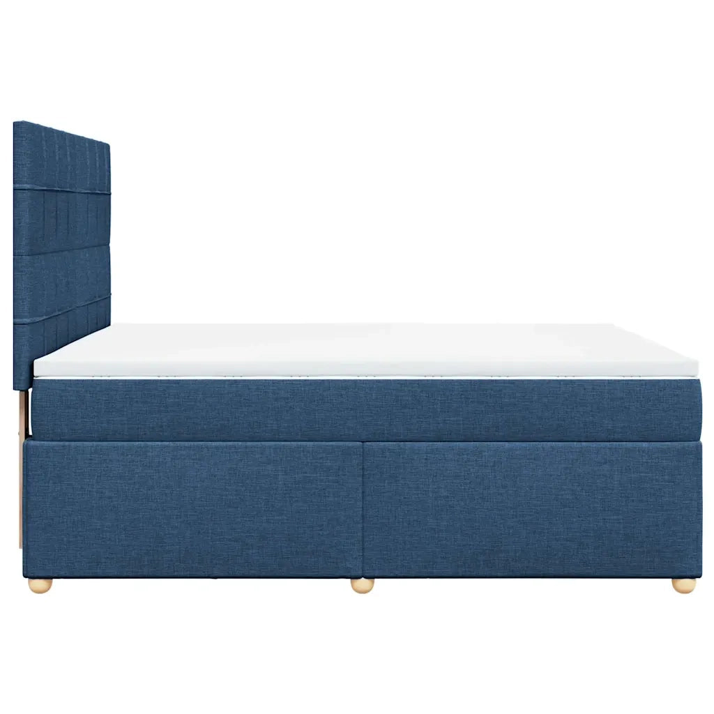 vidaXL Giroletto a Molle con Materasso Blu 140x190 cm in Tessuto
