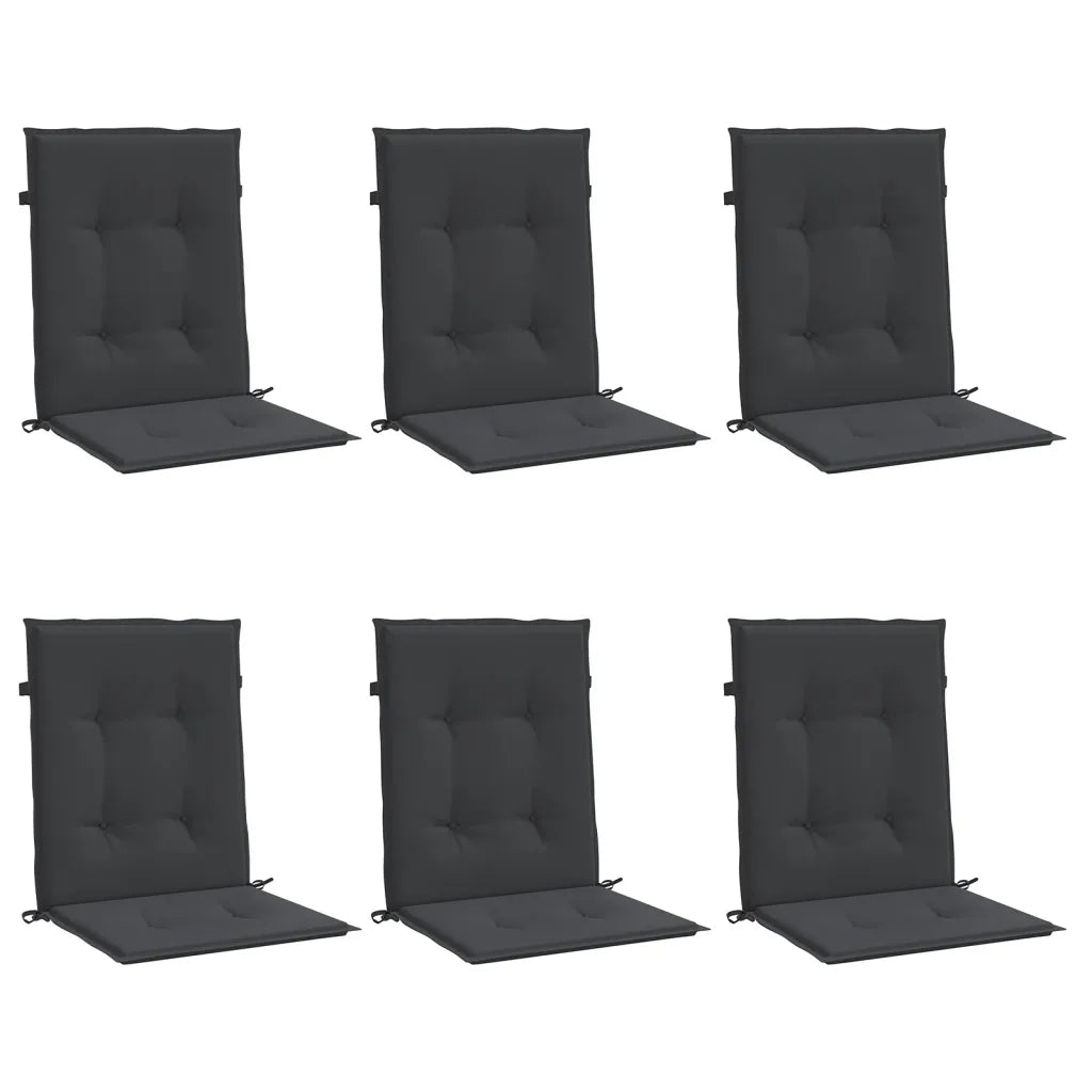 Cuscini per Sedia 6 pz Neri 100x50x3 cm in Tessuto Oxford 314138
