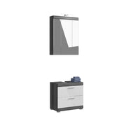 Set bagno SCOTT – Mobile sotto lavabo e contenitore con specchio LED