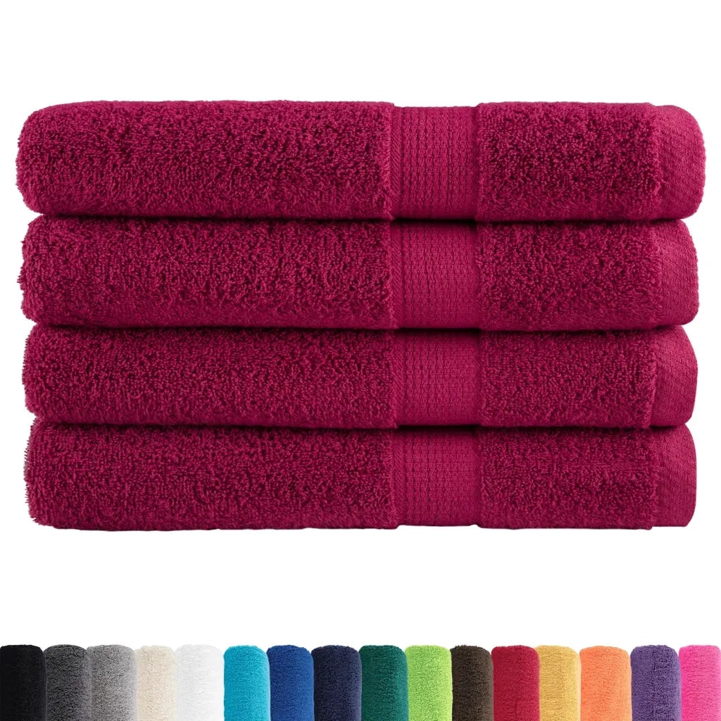 Asciugamani per sauna Premium SOLUND 4 pz | Teli per bagno Bordeaux 80x200 cm 600 g/m2