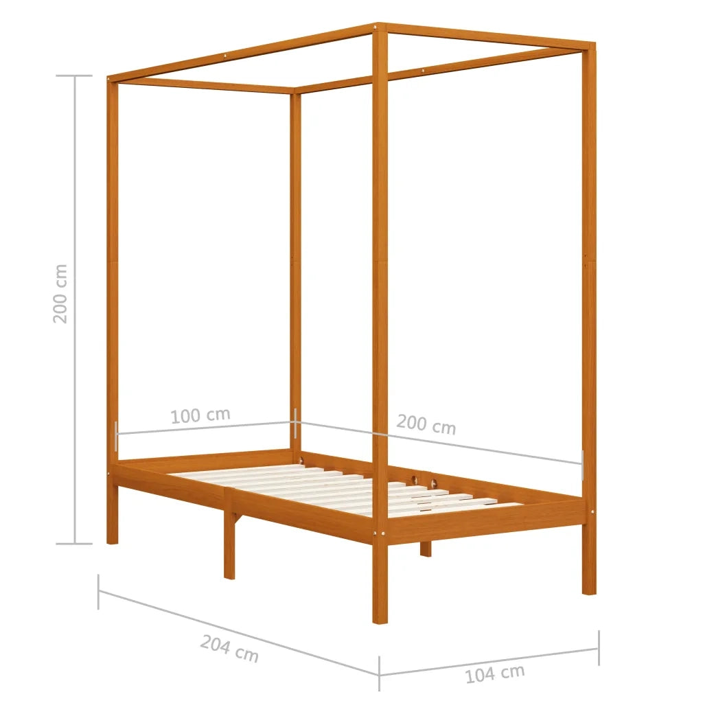 Giroletto senza Materaso Ambrato in Legno di Pino 100x200cm 283257