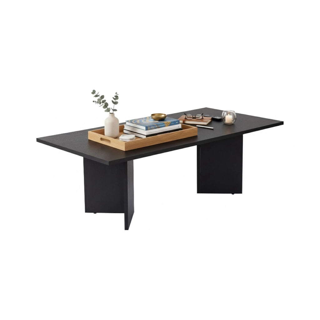 Turate, Tavolino da Salotto Forma Rettangolare, 119x60x40h cm Nero