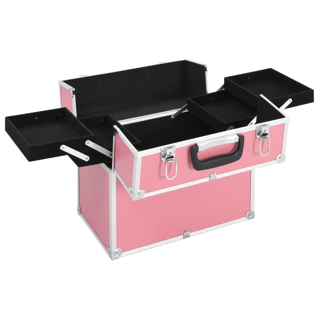Valigia per Cosmetici 38x23x34 cm Rosa in Alluminio 91834