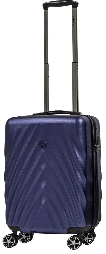 Trolley Valigia Bagaglio a Mano Rigida in PET 4 Ruote TSA Ravizzoni Diamante Blu