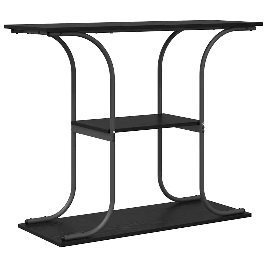 Tavolo consolle con lo scaffale Rovere Nero 101 x 35 x 80,5 cm 868469