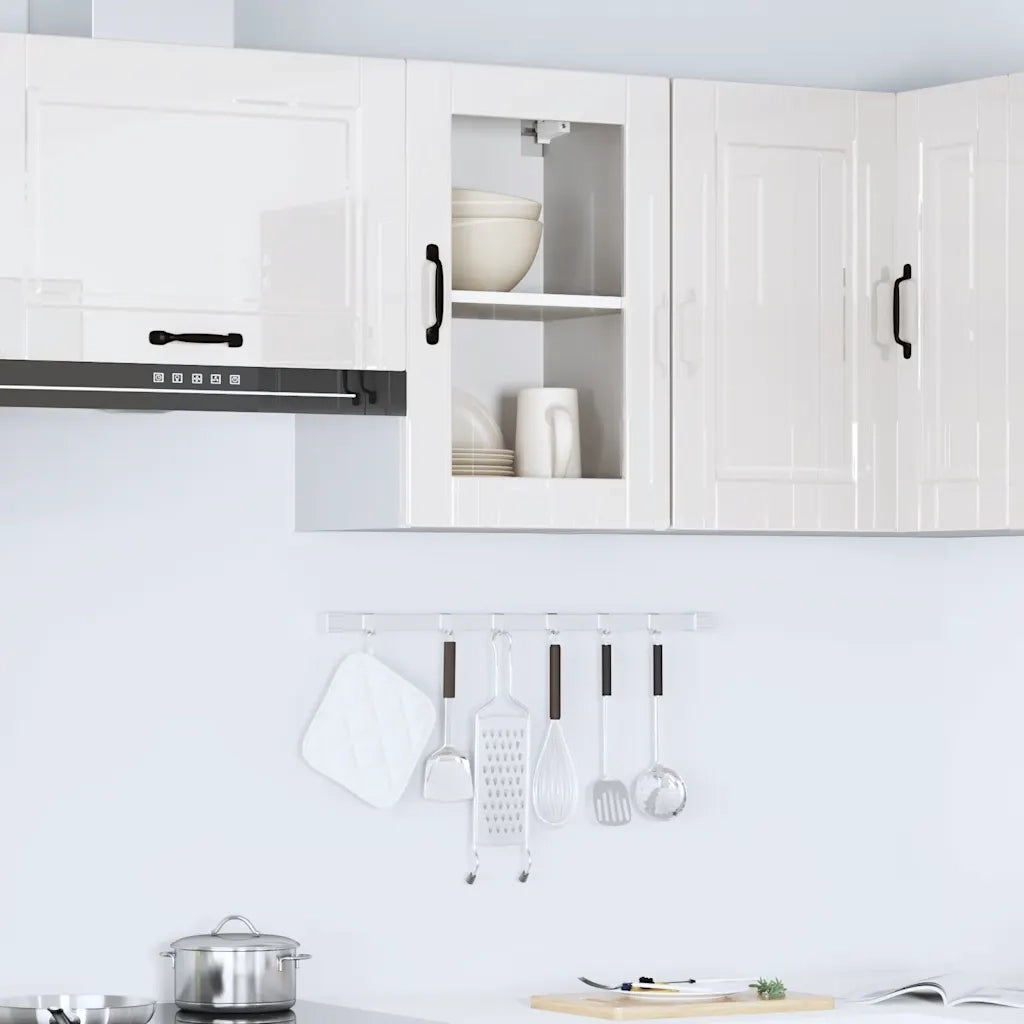 Pensile da Cucina con Porta in Vetro Porto Bianco Lucido